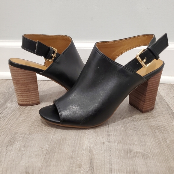 14th & Union Shoes - NEW 14th & Union Black Open Toe Block Heel Sandals